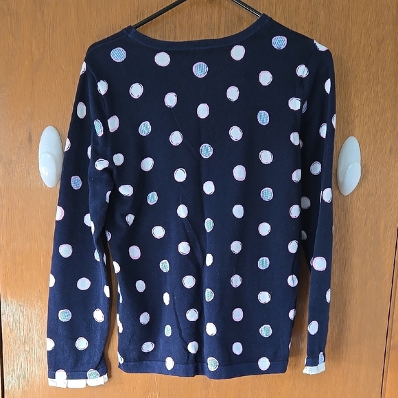 Talbots, Navy Polka Dot Long Sleeve Top MP - Picture 5 of 5